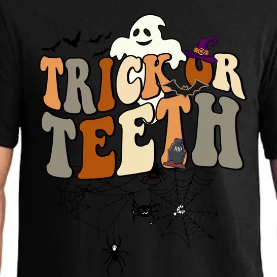 Funny Trick Or Teeth Dentist Halloween Costume Dental Squad Cute Gift Pajama Set