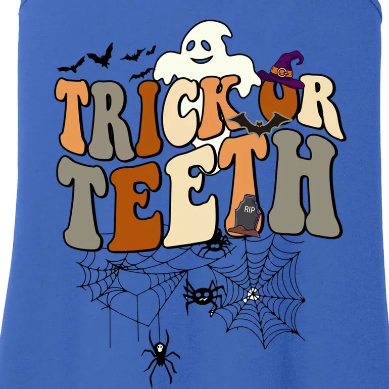 Funny Trick Or Teeth Dentist Halloween Costume Dental Squad Cute Gift Ladies Essential Tank