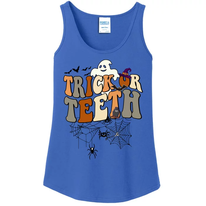 Funny Trick Or Teeth Dentist Halloween Costume Dental Squad Cute Gift Ladies Essential Tank