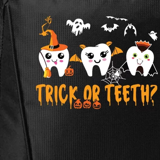 Funny Trick Or Teeth Dentist Halloween Costume Dental Squad City Backpack