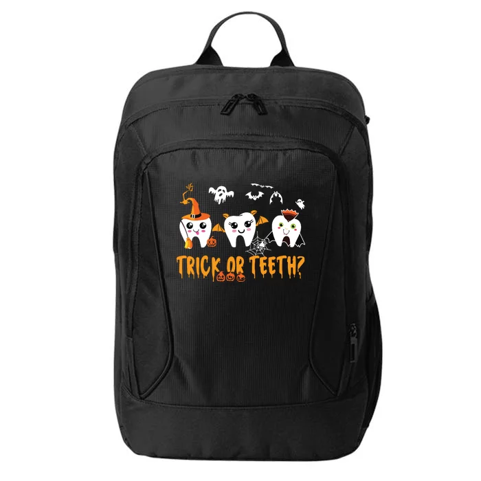 Funny Trick Or Teeth Dentist Halloween Costume Dental Squad City Backpack