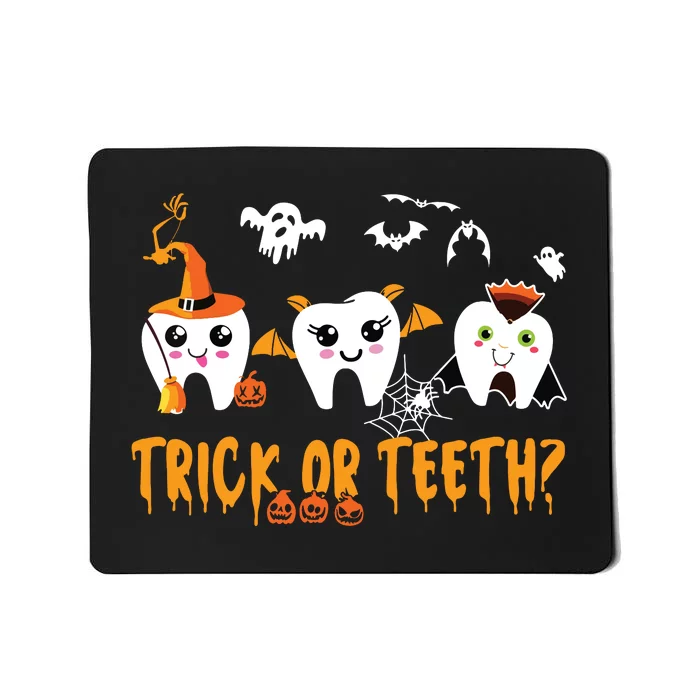 Funny Trick Or Teeth Dentist Halloween Costume Dental Squad Mousepad