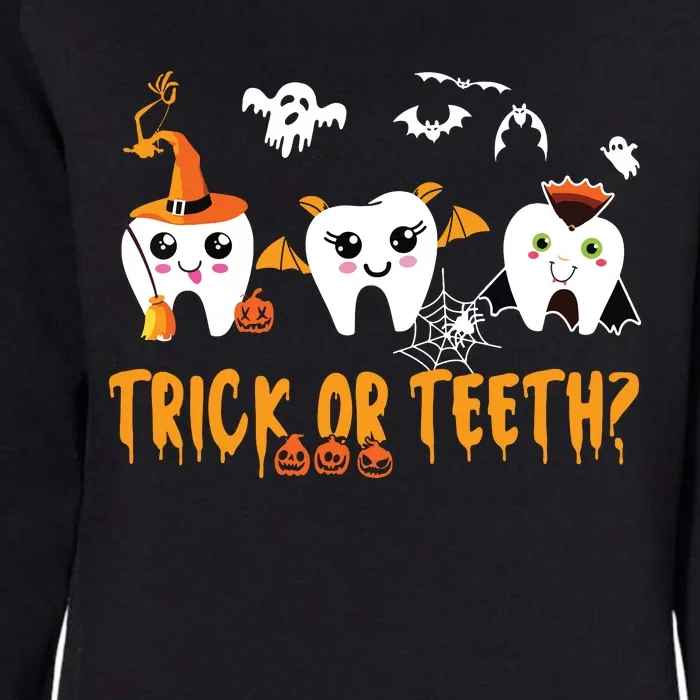 Funny Trick Or Teeth Dentist Halloween Costume Dental Squad Womens California Wash Sweatshirt