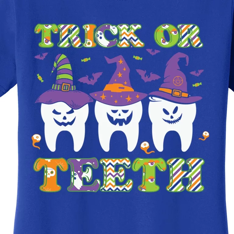 Funny Trick Or Teeth Dental Halloween Gift Women's T-Shirt