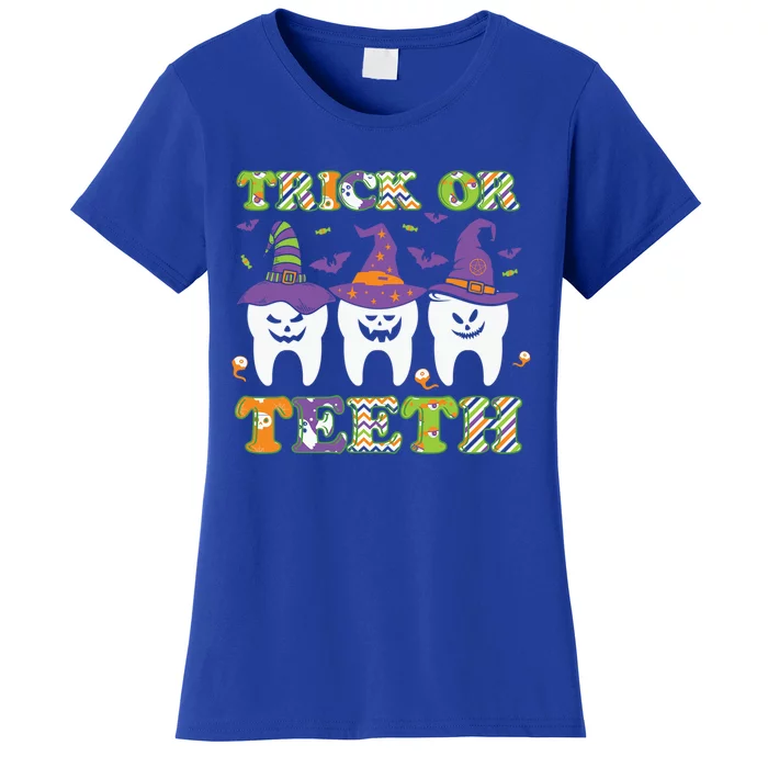 Funny Trick Or Teeth Dental Halloween Gift Women's T-Shirt