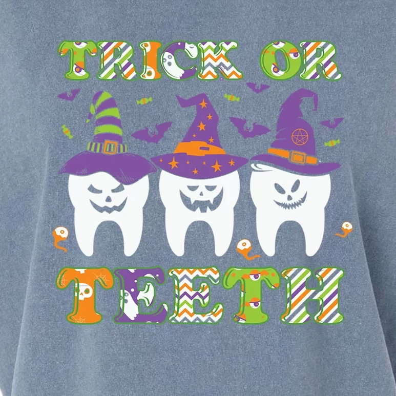 Funny Trick Or Teeth Dental Halloween Gift Garment-Dyed Women's Muscle Tee