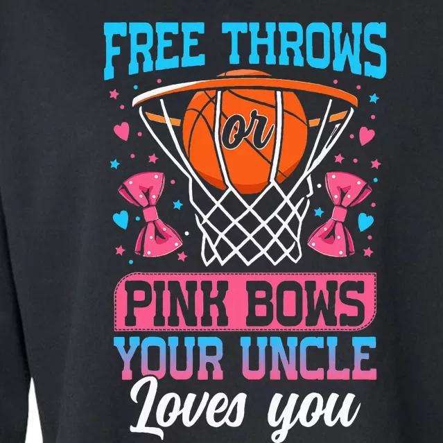 Free Throws Or Pink Bows Your Uncle Loves You Gender Reveal Cropped Pullover Crew