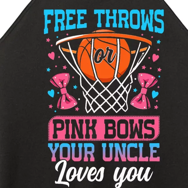 Free Throws Or Pink Bows Your Uncle Loves You Gender Reveal Women’s Perfect Tri Rocker Tank