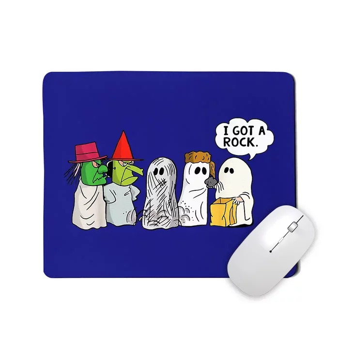 Funny Trick Or Treat Halloween Ghost Costume I Got A Rock Mousepad