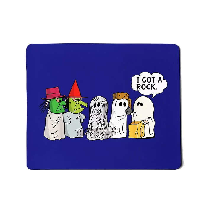 Funny Trick Or Treat Halloween Ghost Costume I Got A Rock Mousepad