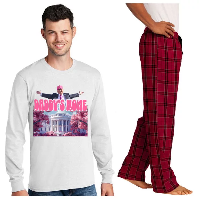 Funny Trump Pink 2024 DaddyS Home Gift Long Sleeve Pajama Set