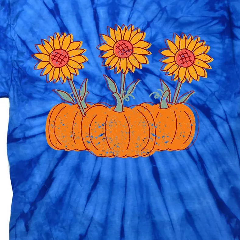 Fall Thanksgiving Pumpkin Sunflower Autumn Holiday Halloween Tie-Dye T-Shirt