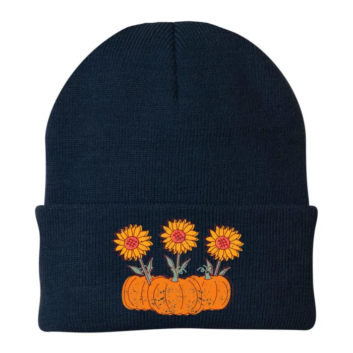 Fall Thanksgiving Pumpkin Sunflower Autumn Holiday Halloween Knit Cap Winter Beanie