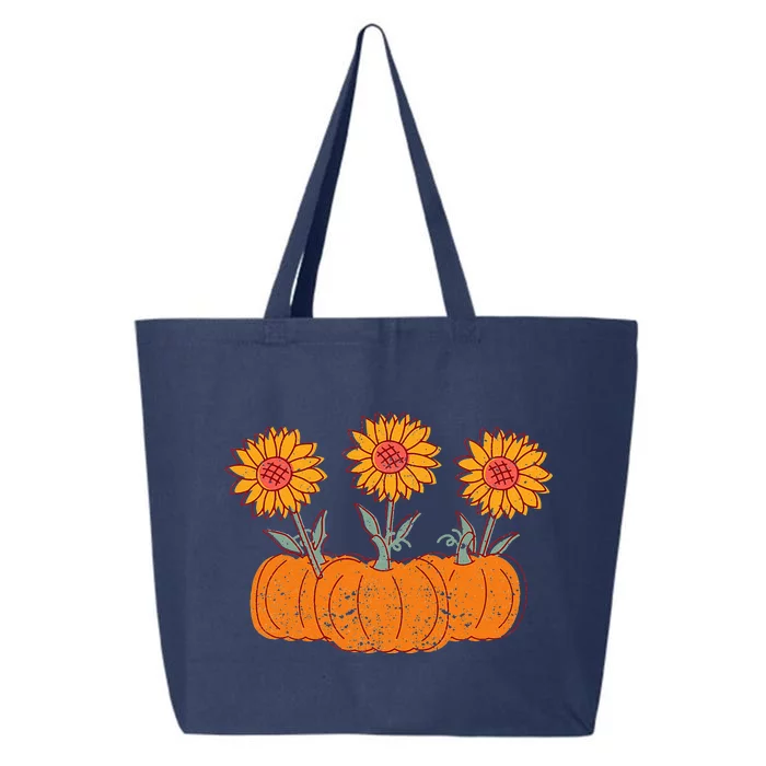 Fall Thanksgiving Pumpkin Sunflower Autumn Holiday Halloween 25L Jumbo Tote