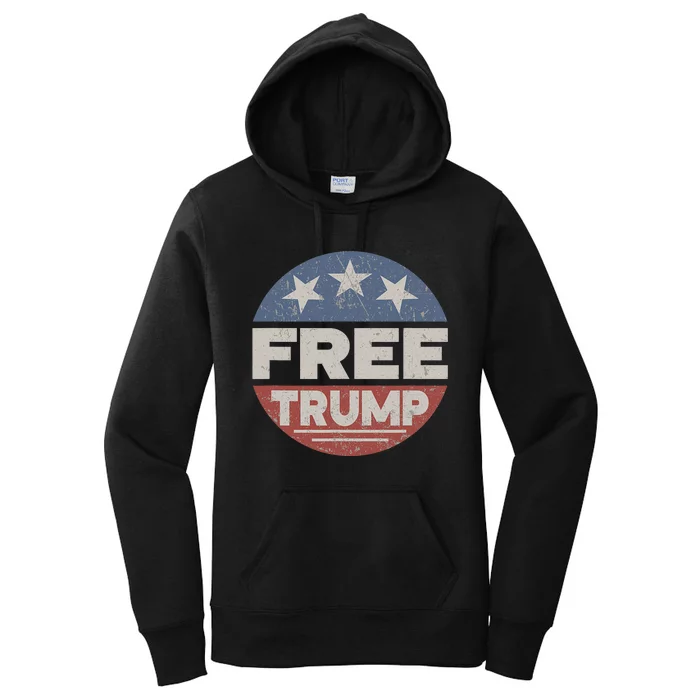 Free Trump Pro Trump 2024 Republican Support For Freedom Women's Pullover Hoodie