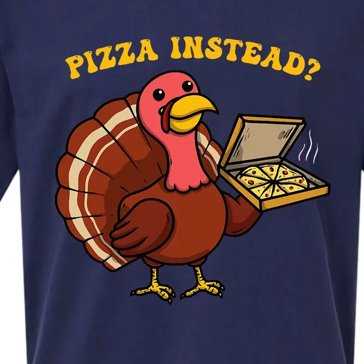 Funny Thanksgiving Pizza Instead Turkey Sueded Cloud Jersey T-Shirt