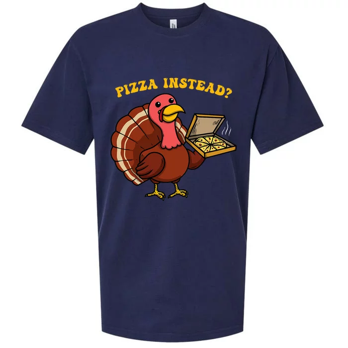 Funny Thanksgiving Pizza Instead Turkey Sueded Cloud Jersey T-Shirt