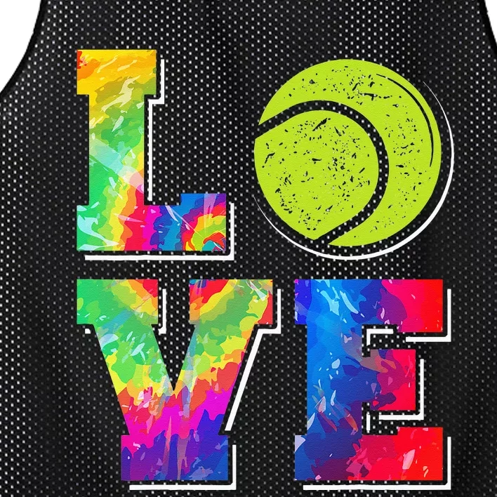 Funny Tennis Player Racket Tie Dye Love Mesh Reversible Basketball Jersey Tank