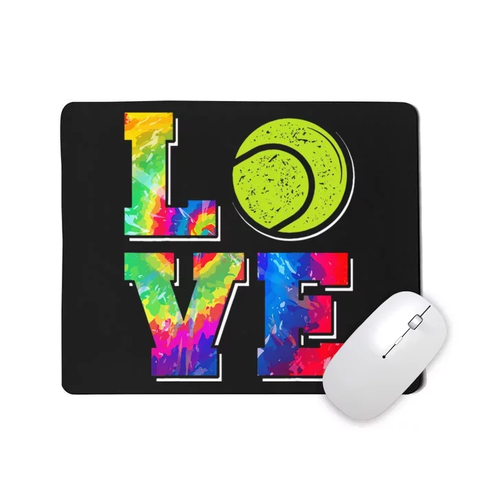 Funny Tennis Player Racket Tie Dye Love Mousepad