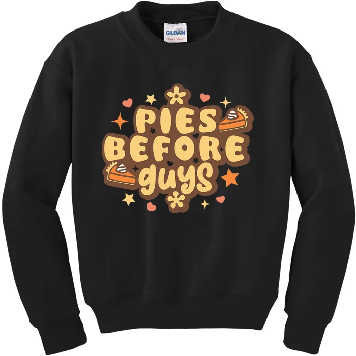 Funny Thanksgiving Pie Lover Retro Design Kids Sweatshirt