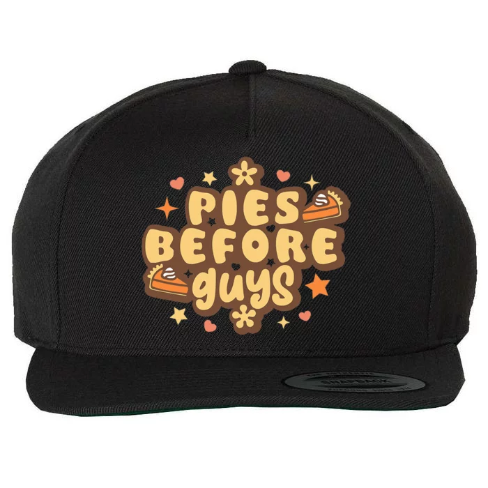 Funny Thanksgiving Pie Lover Retro Design Wool Snapback Cap