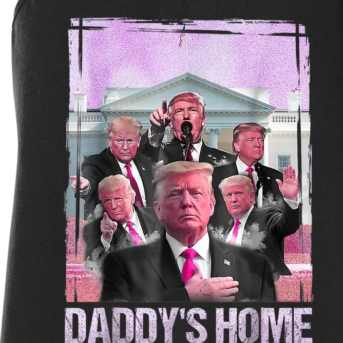 Funny Trump Pink Daddys Home Trump 2024 Women's Racerback Tank