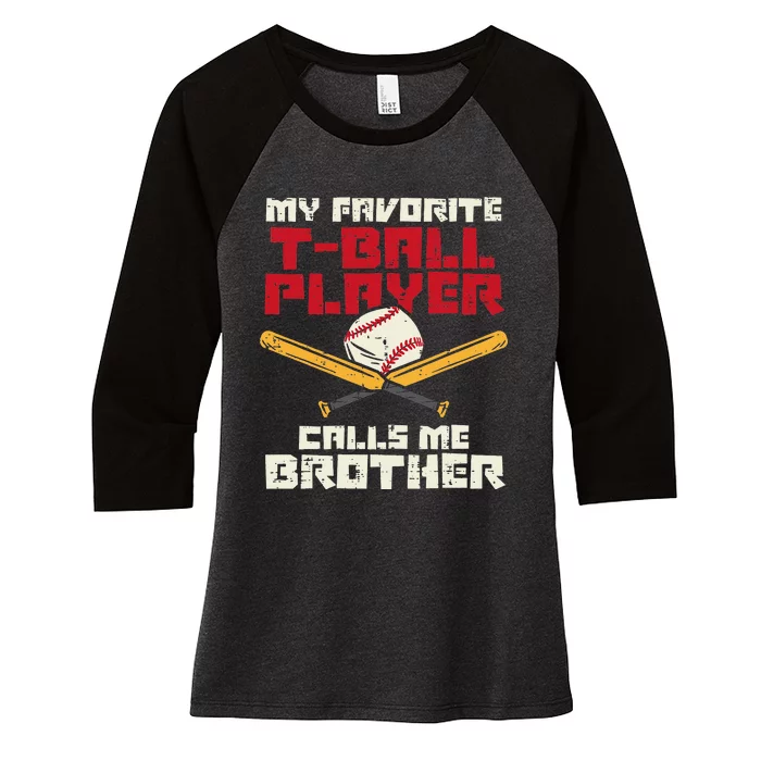 Favorite Tball Player Brother Baseball Family Women's Tri-Blend 3/4-Sleeve Raglan Shirt