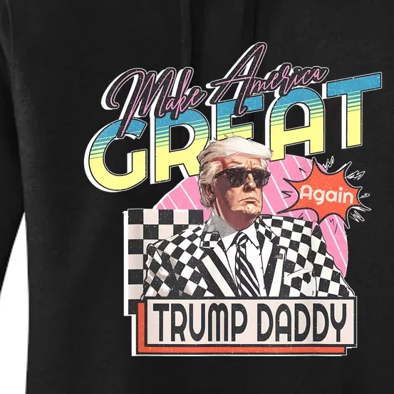 Funny Trump Pink Daddys Home Trump 2024 Take America Back Women's Pullover Hoodie