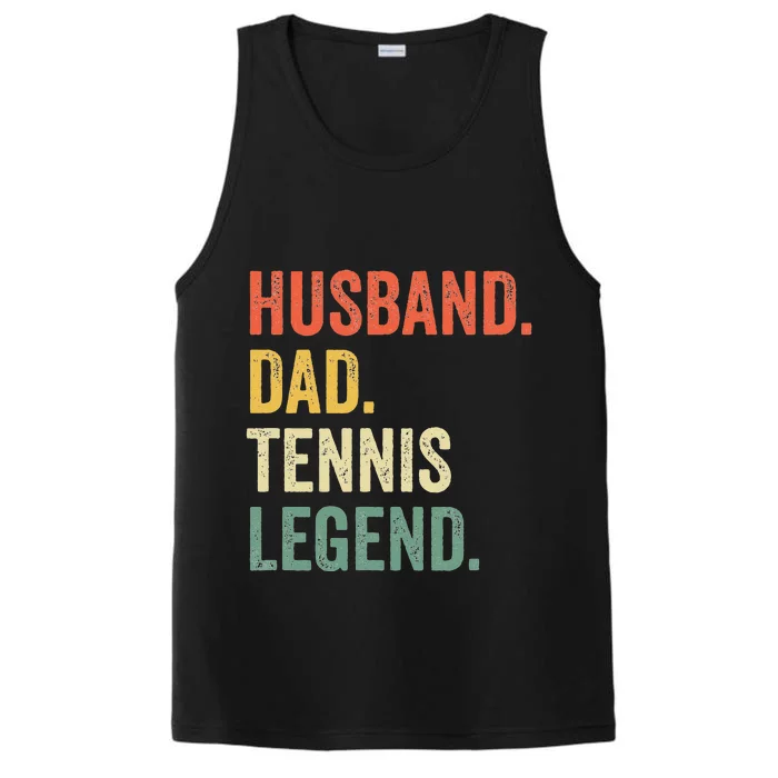 Funny Tennis Player Husband Dad Tennis Legend Vintage Performance Tank