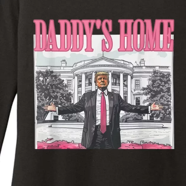 Funny Trump Pink Daddys Home  Trump 2024 Womens CVC Long Sleeve Shirt