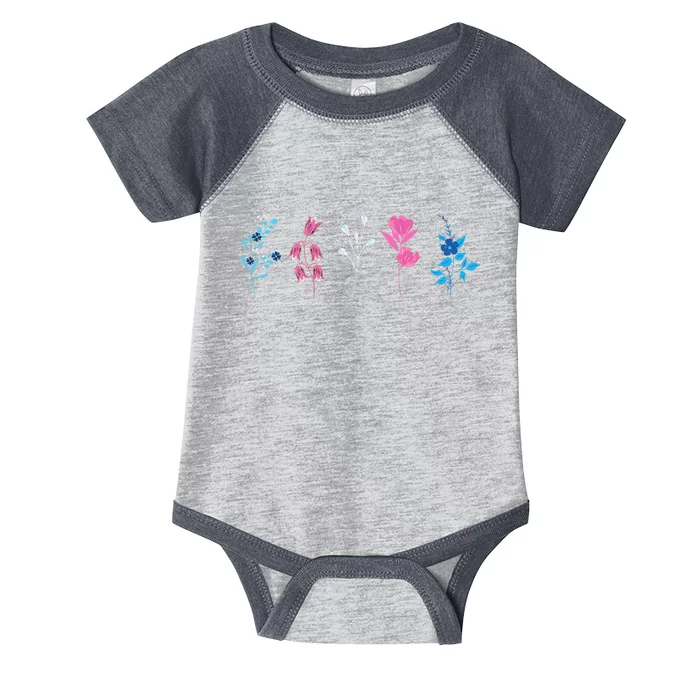 Floral Transg Pride Lgbtq Transg Flag Flower Boho Lgbt Infant Baby Jersey Bodysuit