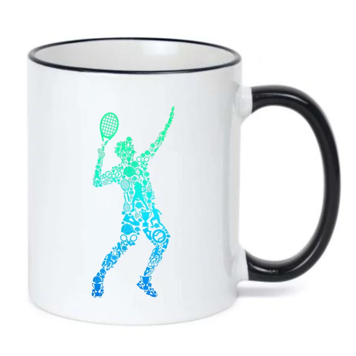 Funny Tennis Player Gift Black Color Changing Mug