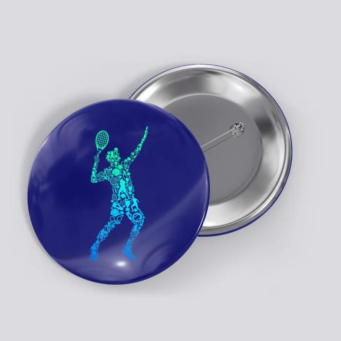 Funny Tennis Player Gift Button