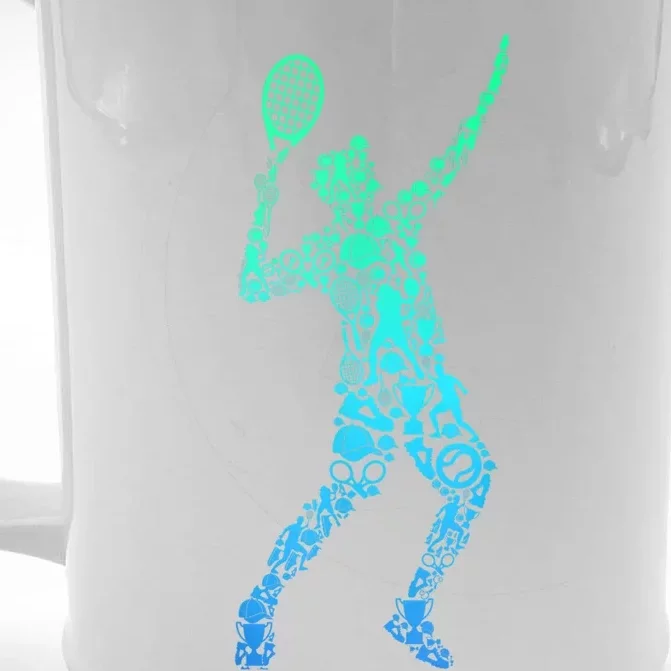 Funny Tennis Player Gift Front & Back Beer Stein