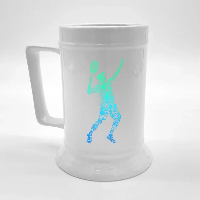 Funny Tennis Player Gift Front & Back Beer Stein