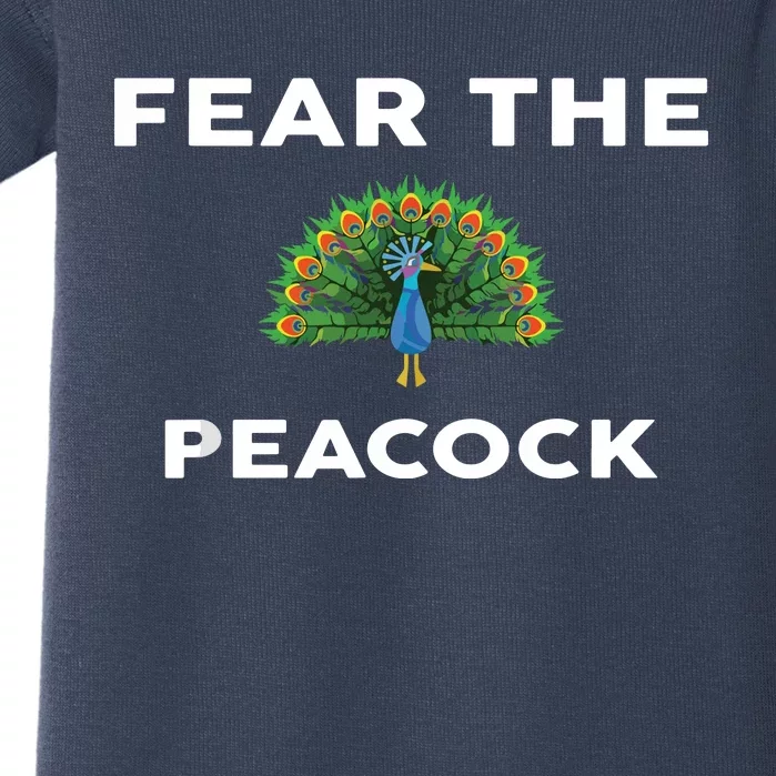 Fear The PEACOCK PEACOCKS Baby Bodysuit