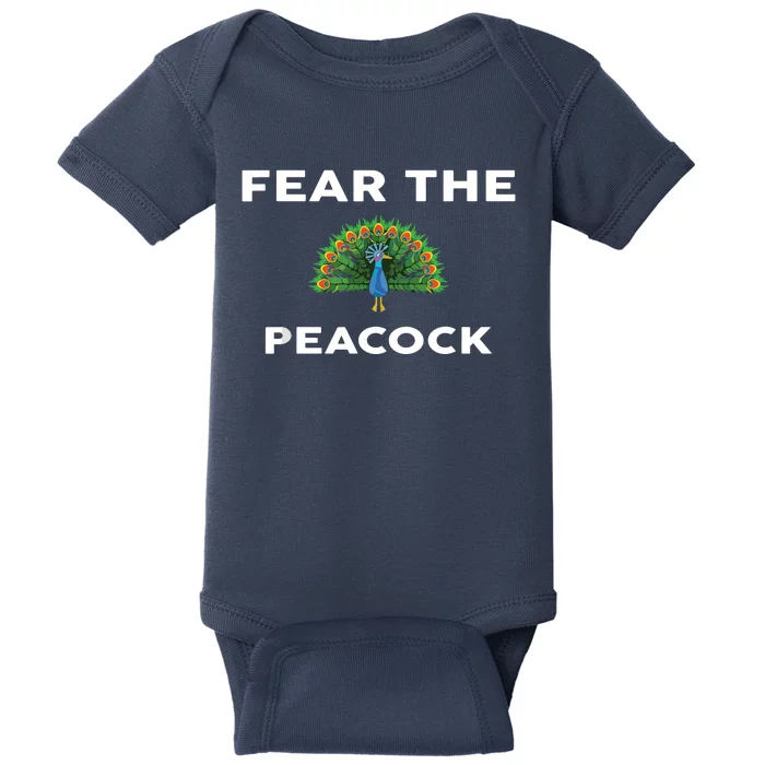 Fear The PEACOCK PEACOCKS Baby Bodysuit