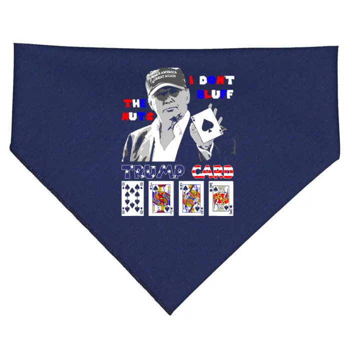 Funny Trump Poker I Dont Bluff The Nuts Ace President USA-Made Doggie Bandana