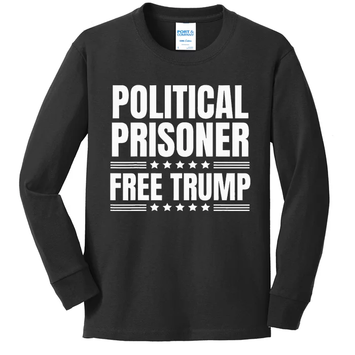 Free Trump Political Prisoner Real Verdict November 5 2024 Kids Long Sleeve Shirt