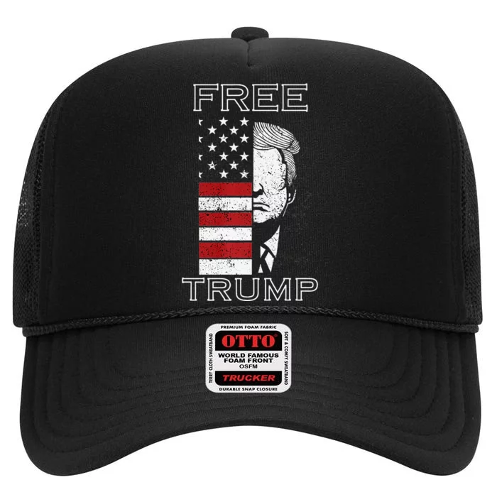 Free trump Premium High Crown Mesh Trucker Hat