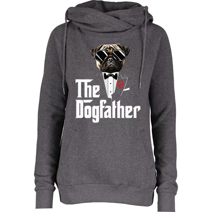 Funny The Pug Dog Father Pug Dog Dad Christmas Womens Funnel Neck Pullover Hood