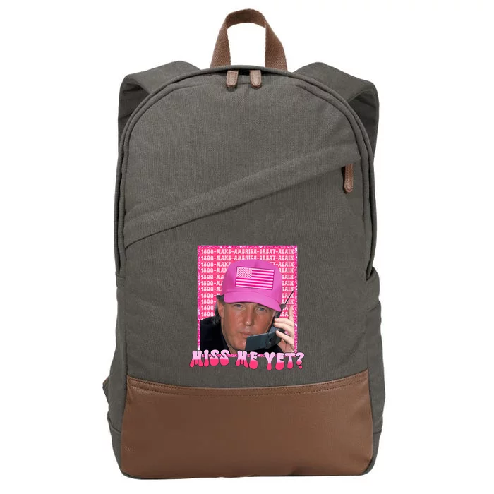 Funny Trump Pink Miss Me Yet Trump 2024 President 2024 Cotton Canvas Backpack