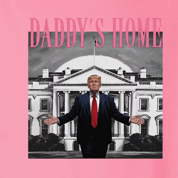 Funny Trump Pink Daddys Home  Trump 2024 Toddler Long Sleeve Shirt