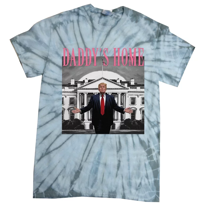 Funny Trump Pink Daddys Home  Trump 2024 Tie-Dye T-Shirt