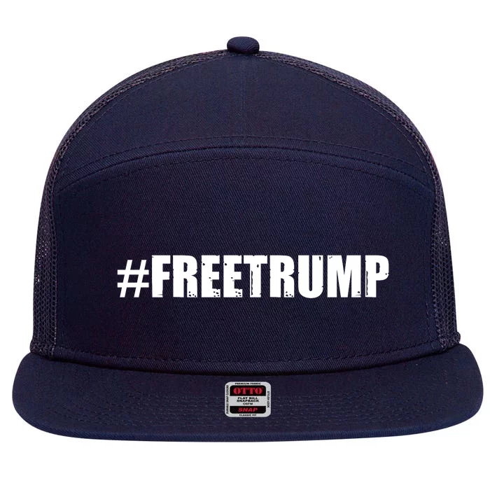 Free Trump Pro Donald Trump 2024 #Freetrump 7 Panel Mesh Trucker Snapback Hat