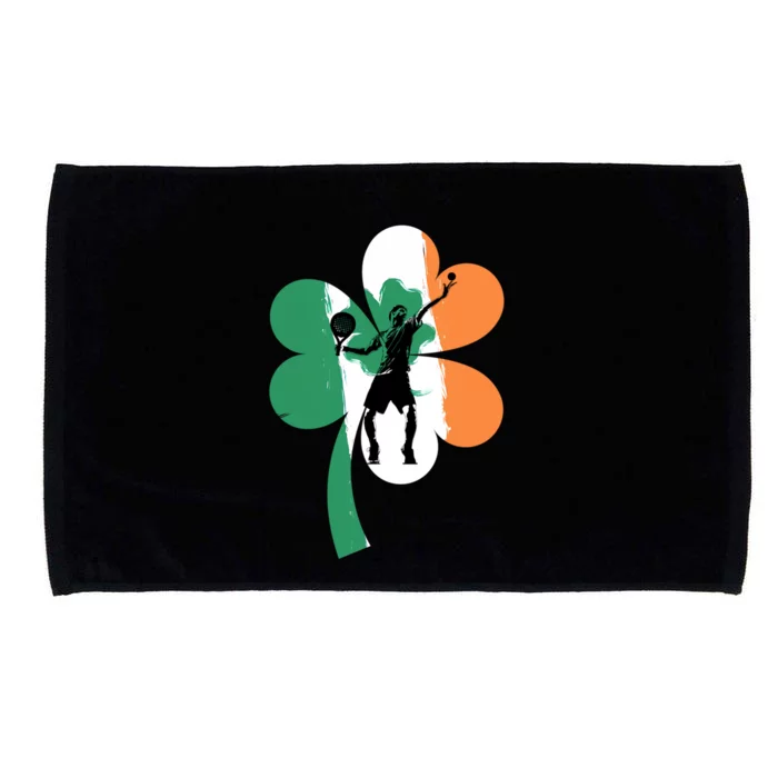 Funny Tennis Player Shamrock St Patrick's Day Ireland Flag Cute Gift Microfiber Hand Towel