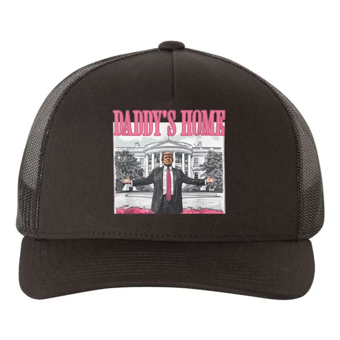 Funny Trump Pink Daddys Home  Trump 2024 Yupoong Adult 5-Panel Trucker Hat