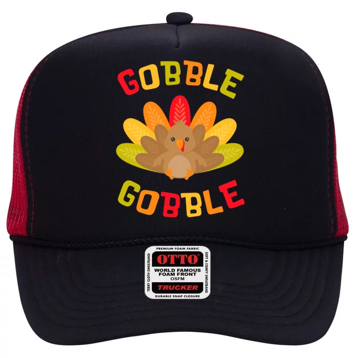 Funny Thanksgiving Party Turkey Gobble Me Swallow Me High Crown Mesh Trucker Hat