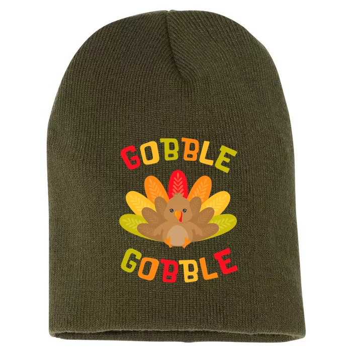 Funny Thanksgiving Party Turkey Gobble Me Swallow Me Short Acrylic Beanie