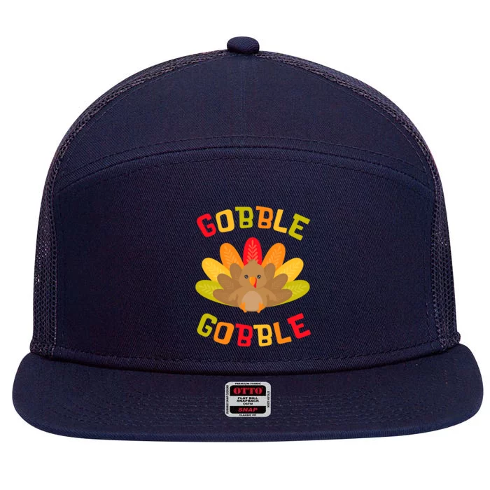 Funny Thanksgiving Party Turkey Gobble Me Swallow Me 7 Panel Mesh Trucker Snapback Hat